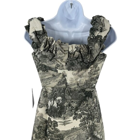 Tuckernuck NEW Middleburg Toile Suze Equestrian Formal Midi Dress Size XS - Picture 9 of 12